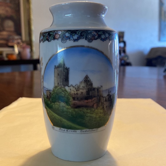 Antique vintage souvenir piece small vase Bad Kosen Rudelsburg written on front - Picture 3 of 15